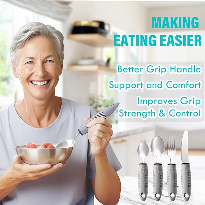 Adaptive Utensils 4pcs for Hand Tremor